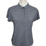 Outdoor Voices Players Polo Shirt Women’s Large Blue Tennis Mesh Photo 1