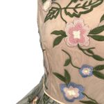 Sundance Peony Floral Embroidered Sleeveless Dress Beige Green Pink Size 8 Photo 8