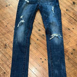 American Eagle distressed sequin low rise 4 skinny jeans Photo 0