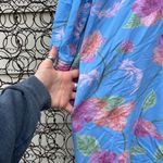 Vintage Sears Take Along tropical floral hibiscus zip up night gown house dress Blue Size L Photo 6