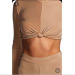 Boohoo Vanessa Knot Front Long Sleeve Crop Top Kim kardashian Photo 2