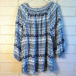 Faded Glory  Blue and White Smocked Blouse Photo 1