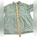 Marc New York Spring Mint cherry blossom embroidered babydoll puff sleeve blouse Photo 3