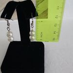 Statement Turquoise Seed Bead and Faux Pearl Necklace Cross Pendant Set Blue Photo 11