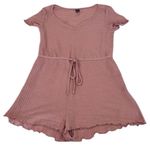 SheIn sz M runs small dusty rose short romper elastic drawstringâwaistâEUC Photo 0