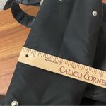 Perlina Vintage  Black Nylon & Leather Buckle Accent Drawstring Backpack Photo 6