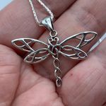 Dragonfly Sterling Silver Necklace, Spiritual Silver Photo 4