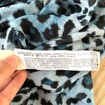 ZARA  Ruffled Animal Print Long Sleeve Blouse Top in Blue / Black Photo 10