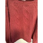 Pink Lily pink‎ lily knit cable sweater red size medium drop sweater Photo 7