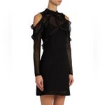 Self Portrait Black Purl Knit Lace Cut Out Dress Size 8 Photo 2