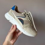 Axel Arigato Leather Beige and Blue Sneakers Size 6 Photo 3