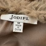 Jodifl Vegan Polyester Fuzzy Lined Vest Super Soft Hippie Size Medium Womens Brown Photo 2