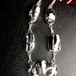 Sterling Silver Old Southwest White Buffalo Turquoise Cabochon Link Necklace 925 Photo 5