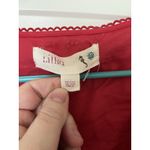 lilka anthropologie Red Wrap Dress Size Small Eyelet Pockets Cotton Casual Photo 9
