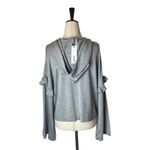 BB Dakota  Gray Drop Shoulder Ruffle Long Sleeve Pullover Hoodie‎ Size XS Photo 3