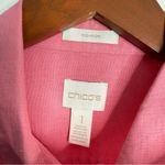Chico's NWOT ‎ Linen Non-Iron Collared Pull Tab Sleeves Button Up Medium Chico 1 Photo 3