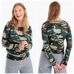 J.Crew Green Camo Tippi Merino Wool Sweatshirt Sweater Photo 1