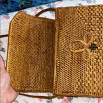 Vintage Tan Woven Shoulder Bag with Leather Strap Photo 5