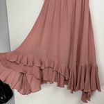 Free People Adella Crochet Trim Mini Dress Sz XS Mauve Dusty Rose Pink Ruffle Photo 10