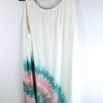 Electric & Rose Womens Tank Dress Tunic Tie Dye Scoop Neck Pullover White XL Photo 1