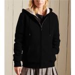 NWT Yeokou Black Sherpa Lined Full Zip Hoodie Jacket Cozy Winter Small Photo 1