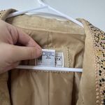 VICTOR COSTA SUEDE LEATHER Lined Embellished Tan JACKET Size XL Western Cowgirl Photo 4