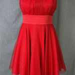 La Scala Red Glitter Sweetheart Fit & Flare Party Dress Women L Holiday Festive Size L Photo 0
