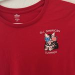 All American summer cat patriotic shirt Red Size L Photo 1