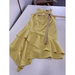 Theia Dress‎ Womens 4 Yellow Lemon Ruffle Hem Crepe Asymmetrical Sheath Photo 7