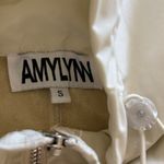 AMYLYNN Womens Darcie Hoodie‎ Vegan Leather Pocket Off White Sz Small Purple Photo 12