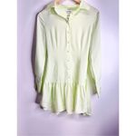 GRLFRND  Mini Dress Extra‎ Small Button Down Long Sleeve Lime Green Photo 7