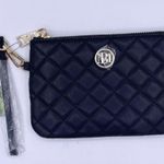 Badgley Mischka vegan leather quilted black wristlet clutch Photo 1