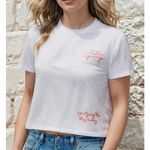 Wildfox Palm Springs Jamie Tee SZ Small NWT T-Shirt White Embroidered Spritzing Photo 2