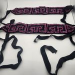Vintage Arpad Accessories Black & Pink Beaded Accent Straps Photo 0