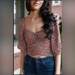 Audrey 3+1  Easy Peazy Floral Smocked Cinched Top size med Photo 3