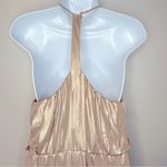 Halston Heritage Gold Metallic Carwash Dress Size M Photo 9
