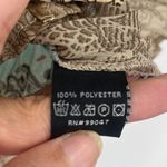 Y2K Piano Patchwork Snap Top Sz M Boho Festival Crinkle Artsy Satin Chiffon Tan Size M Photo 7