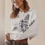 Free People Daydreamer X Zuma Surf Club Cropped Hoodie Tie Surf Scene Raw Hem Photo 1