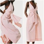 ZARA VOLUMINOUS MIDI DRESS WITH BOW BELT PINK Photo 4
