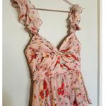 Mac Duggal Pink Floral Ruffled Sweetheart Sleeveless A-Line Gown Size 6 Photo 11