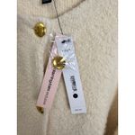 AQUA  Boucle‎ Knit Cropped Cardigan Gold Button Pockets Cream Size L Photo 5