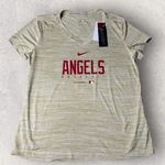 Nike Los Angeles Angels Baseball T-Shirt Womens M Tan MLB ‎ Dri-FIT Tee NEW Photo 0