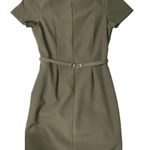 H&M Olive Green Sheath Tailored-look Belted Dress Size Small Office Work School Photo 0