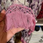 Soft Surroundings  Purple Pink Belted Fringe Light Coverup Kimono Cardigan 2X Photo 5