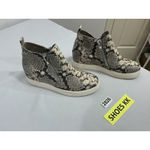 Steve Madden Womans Wedgie 8.5 M Brown Beige Snake Print Zip Hidden Wedge Bootie Photo 1