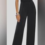 Ramy Brook  Black Satin Ezra Jumpsuit size 8 wide leg designer classic piece Photo 1