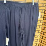 Needle & Cloth Navy Linen‎ Blend Button Down Shirt And Jogger Set Size XS Photo 4