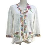 Vintage Nautical Beaded Cardigan Design Options by Philip and Jane Gordon White Size XL Photo 0