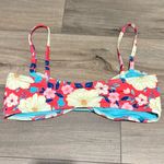 Aerie  Ring Floral Bandeau Bikini Top resort red size XL‎ Photo 1