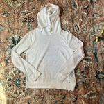 Ralph Lauren LRL Sweater Womens Large White Pullover Hoodie Thermal Waffle Knit Photo 1